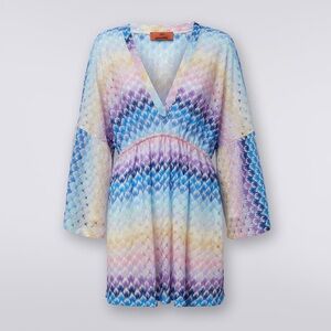 Missoni Short lace-effect cover up kaftan with lurex